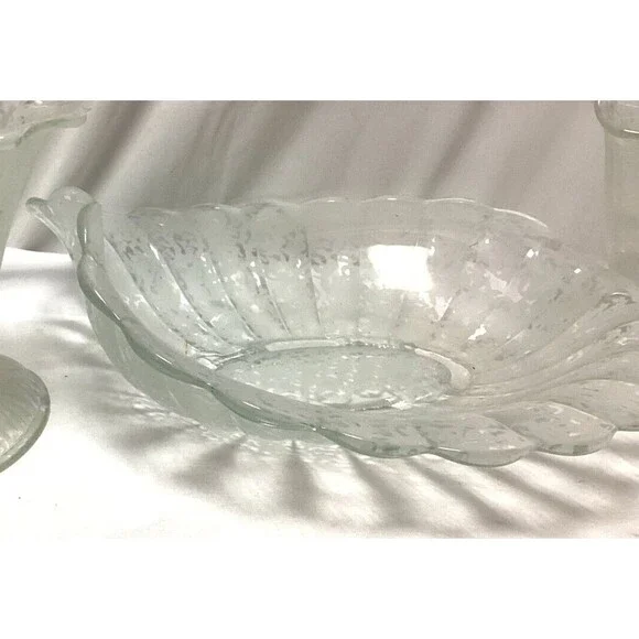 Fenton San Toy Crystal Art Glass Bowl Frosted Etching Vintage 1930s